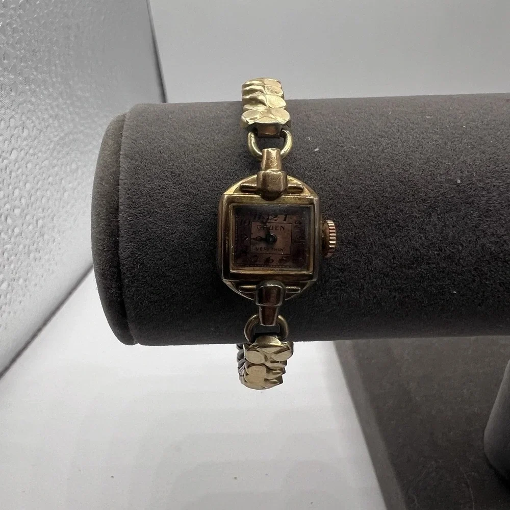 Vintage Gruen Veri-Thin Wind Up Watch Rose Gold Tone Untested Classic Beauty